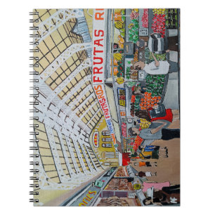 Zentralmarkt von Valencia Gemälde von Alfred Fox Notizblock