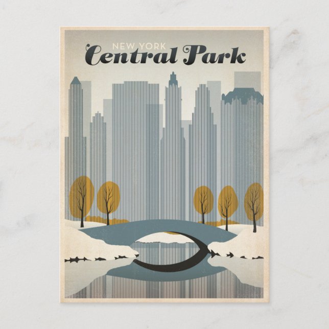 Zentralpark, NYC - Schnee Postkarte (Vorderseite)