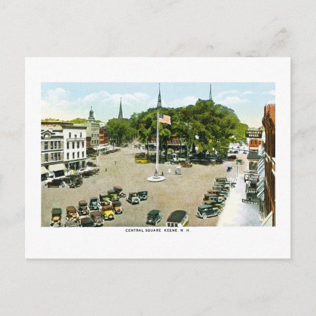 Zentralplatz, Keene, New Hampshire Postkarte (Vorderseite)