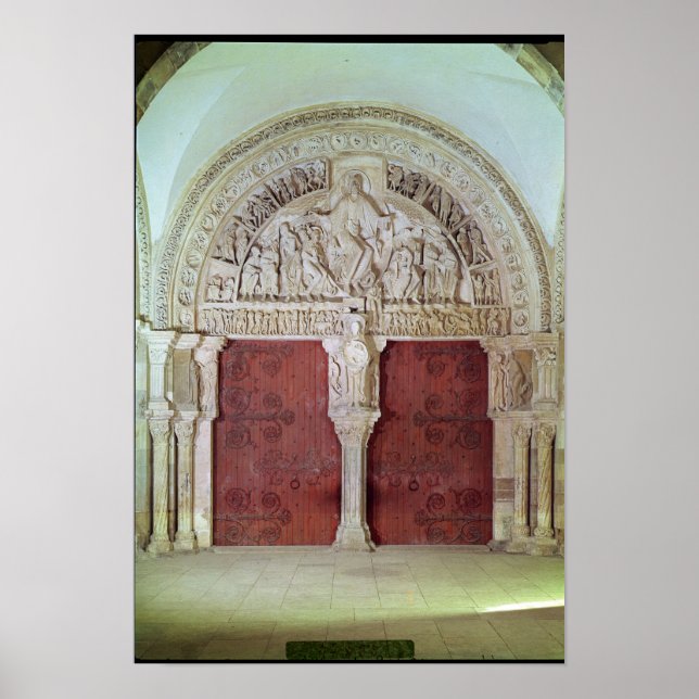 Zentralportal Narthex Church Sainte-Madelain Poster (Vorne)