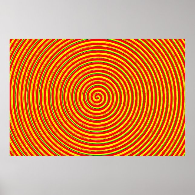 Zentrierte Regenbogen-Spiralen Poster (Vorne)