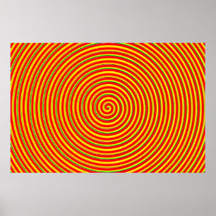 Zentrierte Regenbogen-Spiralen Poster