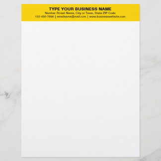 zentrierte Schlichte Texte zur gelben Überschrift  Briefbogen