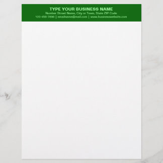 zentrierte und monochrome grüne Überschrift Briefbogen