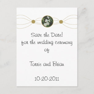 Zentrierter weißer Blume Save the Date