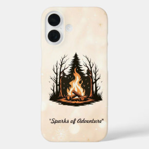 "Zentriertes Campfeuerdesign" iPhone 16 Hülle
