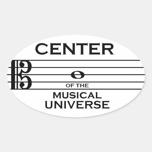 Zentrum des musikalischen Universums Alto Clef Des Ovaler Aufkleber (Vorderseite)