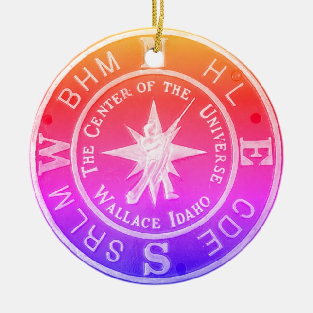 Zentrum des Universums in Wallace Idaho V2 Keramik Ornament (Vorne)