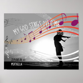 Zeph 3:17 MEIN GOTT SEIGT ÜBER MIR Personalisiert  Poster