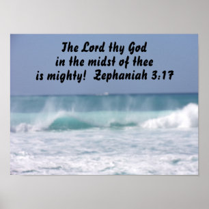 Zephaniah 3:17 Der Herr, dein Gott, inmitten Poster