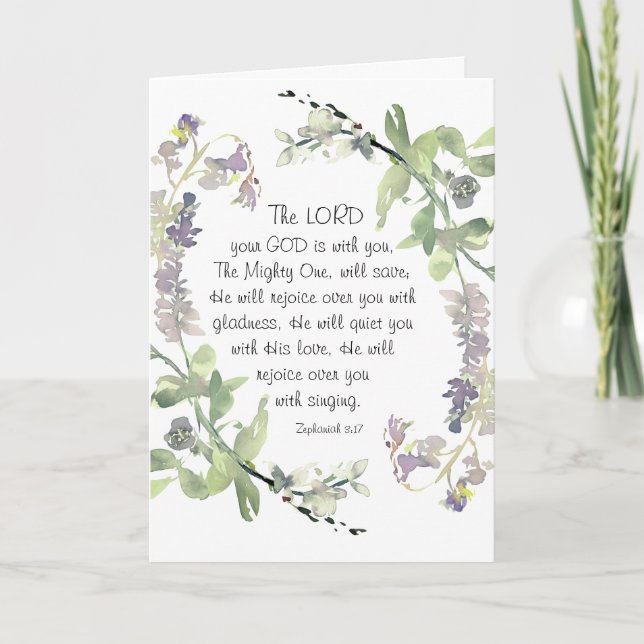 Zephaniah 3:17 He will Rejoice over You Karte (Vorderseite)