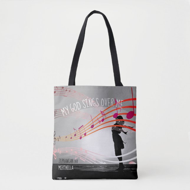 Zephaniah 3:17 MEIN GOTT SÄGE ÜBER MIR Graue Chris (Vorderseite)