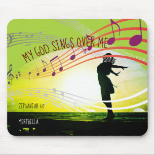 Zephaniah 3:17 MEIN GOTT SIND ÜBER MIR Personalisi Mousepad