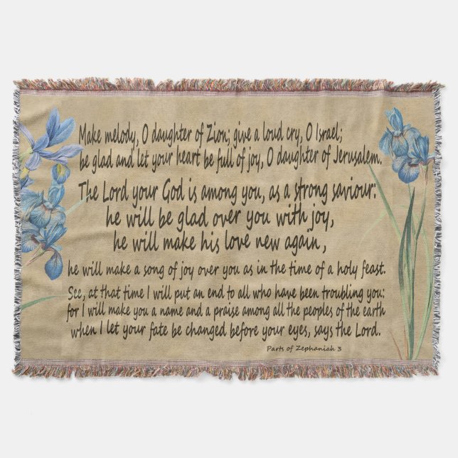 Zephaniah 3 Pergament-Manuskript-Schrifts-Wurf Decke (Vorderseite)