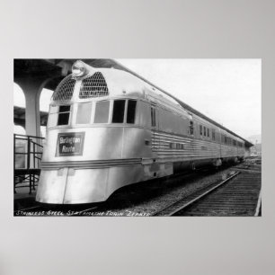 ZepherStainless Steel Streamated Train Poster
