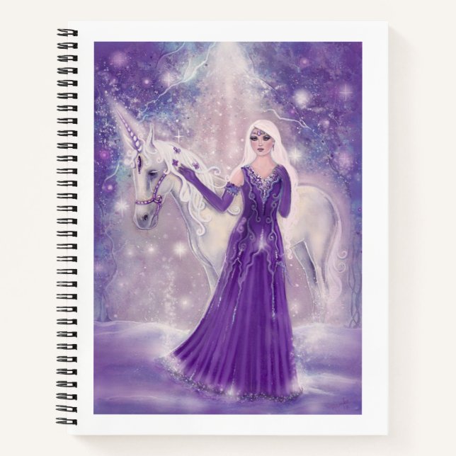 Zephyr Einhorn- und Märchenkunst von Renee Lavoie Notizbuch (Vorderseite)