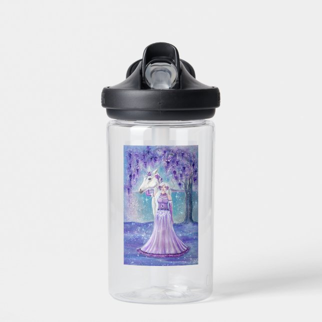 Zephyr Einhorn- und Märchenkunst von Renee Lavoie Trinkflasche (Vorne)