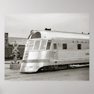 Zephyr Streamlining Train, 1939. Vintages Foto Poster