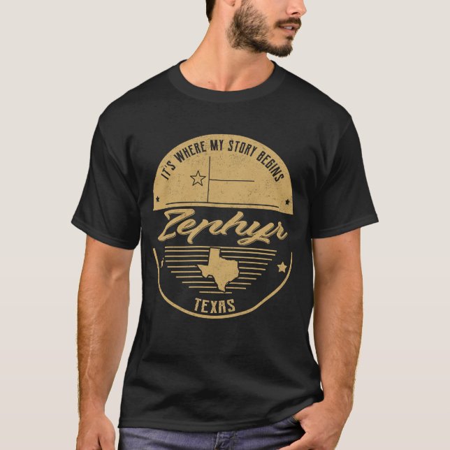 Zephyr Texas Hier beginnt meine Geschichte T-Shirt (Vorderseite)