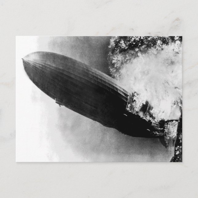 Zeppelin Burning Postkarte (Vorderseite)
