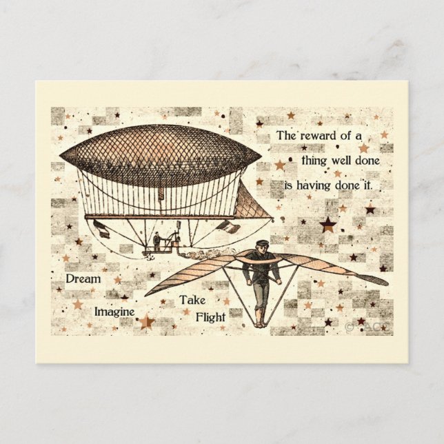 Zeppelin hebt ab postkarte (Vorderseite)