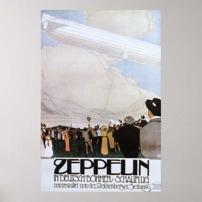 Zeppelin in Deutsch Bohmen Schauflug Poster (Vorne)