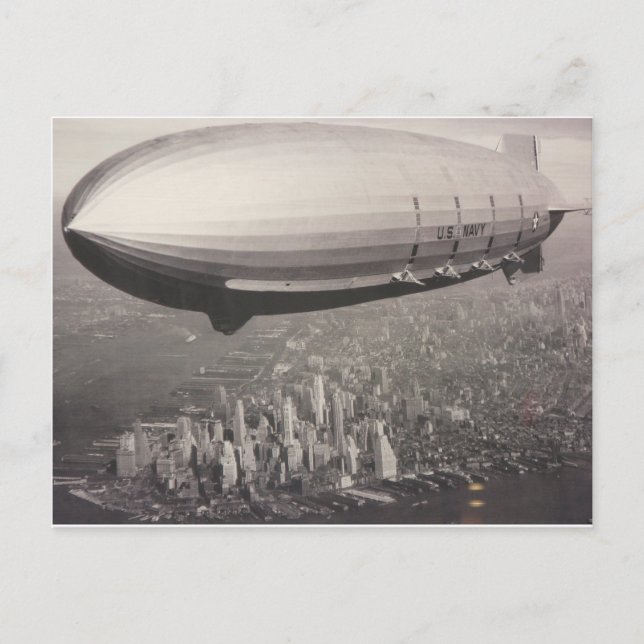 Zeppelin in New York City Postkarte (Vorderseite)