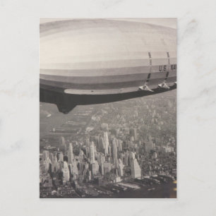 Zeppelin in New York City Postkarte