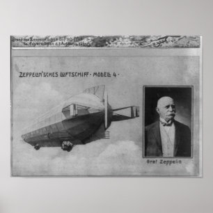 Zeppelin-Luftschiff-Modell 4 u. Graf (Zählung) Poster