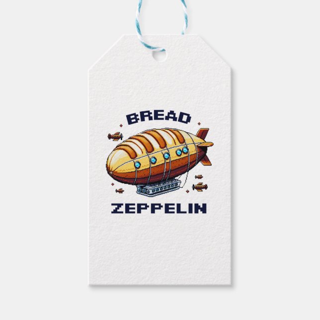 Zeppelin - Pixel Art Airship Retro Design Geschenkanhänger (Vorderseite)
