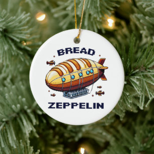 Zeppelin - Pixel Art Airship Retro Design Keramik Ornament
