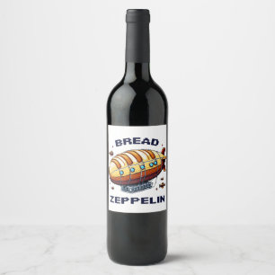 Zeppelin - Pixel Art Airship Retro Design Weinetikett