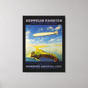 Zeppelin Reisen ~ Über Meer und Land - L Leinwanddruck