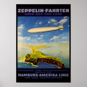 Zeppelin-Reisen ~ Übersee und Land Poster