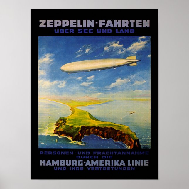 Zeppelin-Reisen ~ Übersee und Land Poster (Vorne)