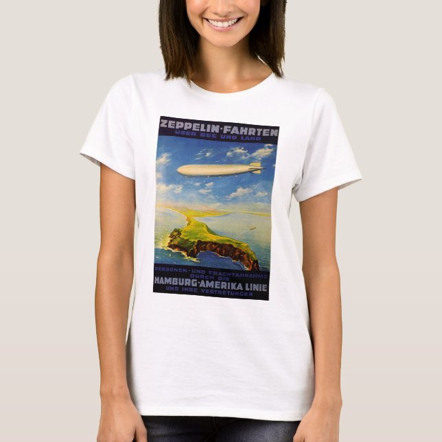 Zeppelin-Reisen ~ Übersee und Land T-Shirt (Vorderseite)