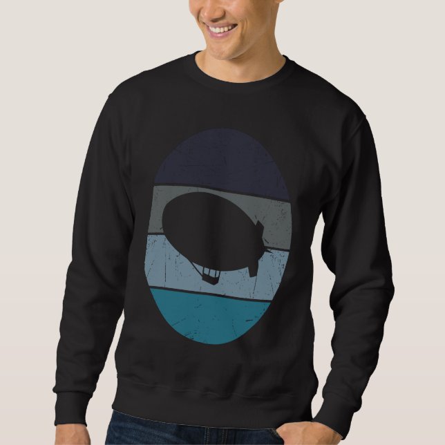 Zeppelin Retro Vintage Sonnenuntergang Dirigible L Sweatshirt (Vorderseite)