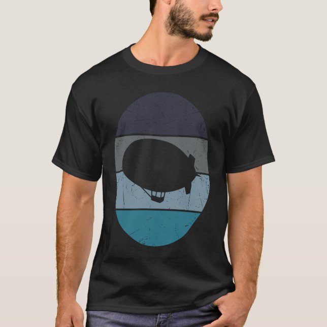 Zeppelin Retro Vintage Sonnenuntergang Dirigible L T-Shirt (Vorderseite)