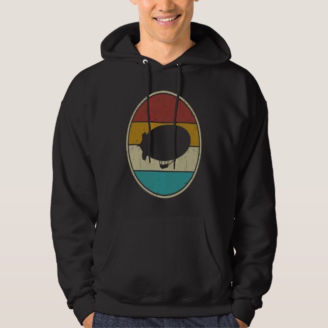 Zeppelin Retro Vintage Sonnenuntergang Luftschiff Hoodie (Vorderseite)