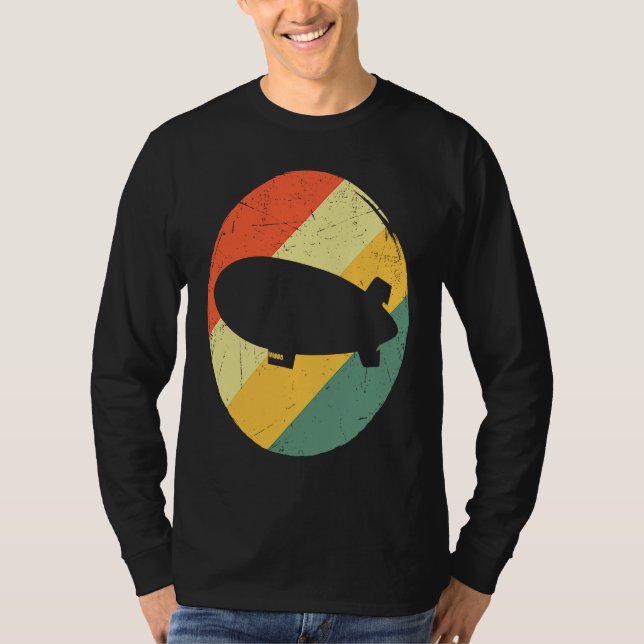 Zeppelin Retro Vintage Sunset Dirigible Airship T-Shirt (Vorderseite)