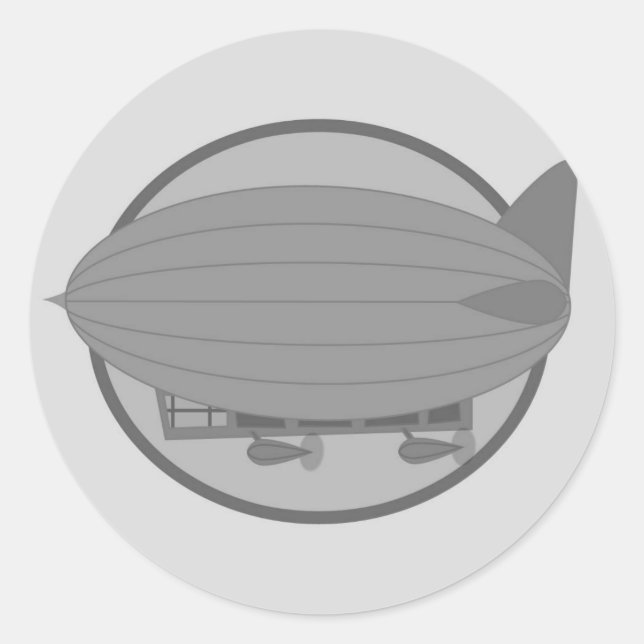 Zeppelin-Sticker Runder Aufkleber (Vorderseite)