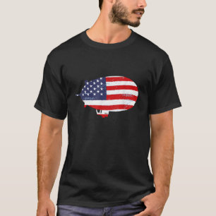 Zeppelin USA Flag America Dirigiable Airship Blimp T-Shirt