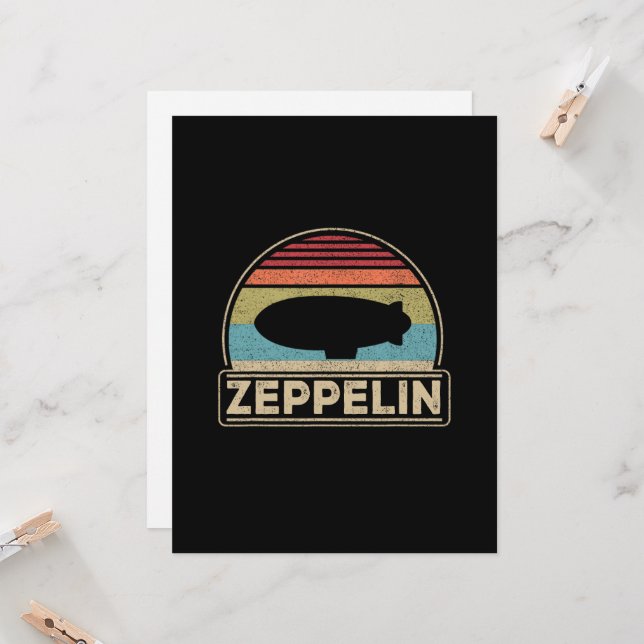 Zeppelin Vintag Retro Zeppelin Shirt Dirigible Karte (Vorderseite/Rückseite Beispiel)