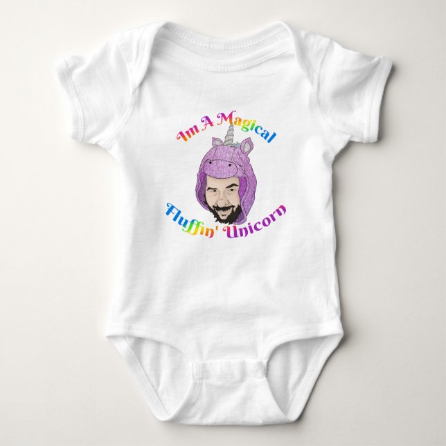Zer0's Magical Fluffin Unicorn Baby Bodysuit Baby Strampler (Vorderseite)