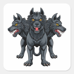 Zerberus Quadratischer Aufkleber