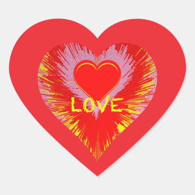 Zerbrechendes Herz Herz-Aufkleber (Vorderseite)