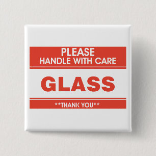 Zerbrechlich Glas Vorsichtig Behandeln Warnung Button