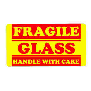 Zerbrechliches Glas Versandetikett