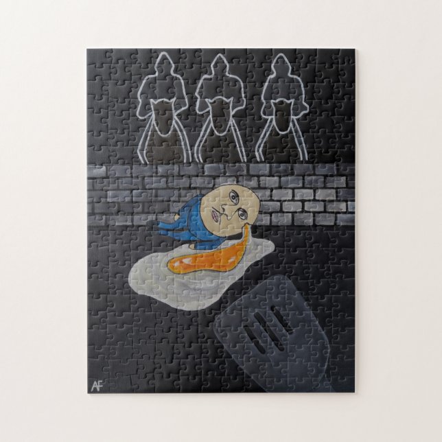 Zerbrochen dann gebratene Malerei von Alfred Fox Puzzle (Vertikal)
