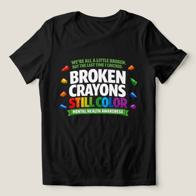 Zerbrochene Buntstifte Tri-Blend Shirt (Design Vorderseite)